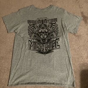 Gray Rock Star Mickey Mouse Tee